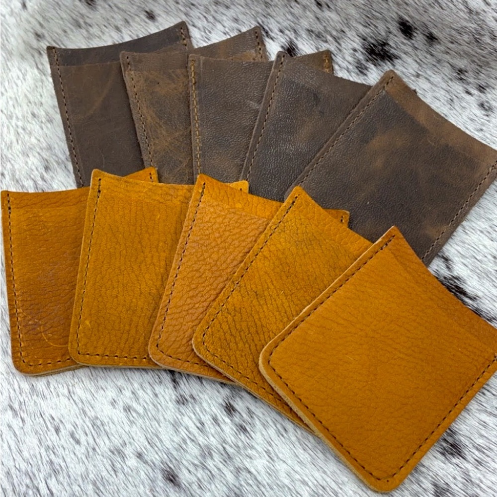 Dark brown, Minimalist wallets handcrafted I have 5 available.